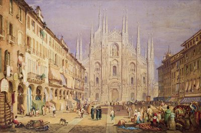 Milan, the Cathedral Square by Samuel Prout